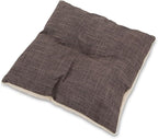 Best Pet Supplies Dog House Bed Crate Mat Tent Indoor Round Soft Plush for Small, Medium, and Large Breeds - Brown Linen, 19 x 19 x H:19"
