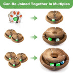 Accordion Magic Organ Cat Scratcher Toys for Indoor Cats - Cardboard Cat Scratching Board Ball Scratcher Pad 3 Pack