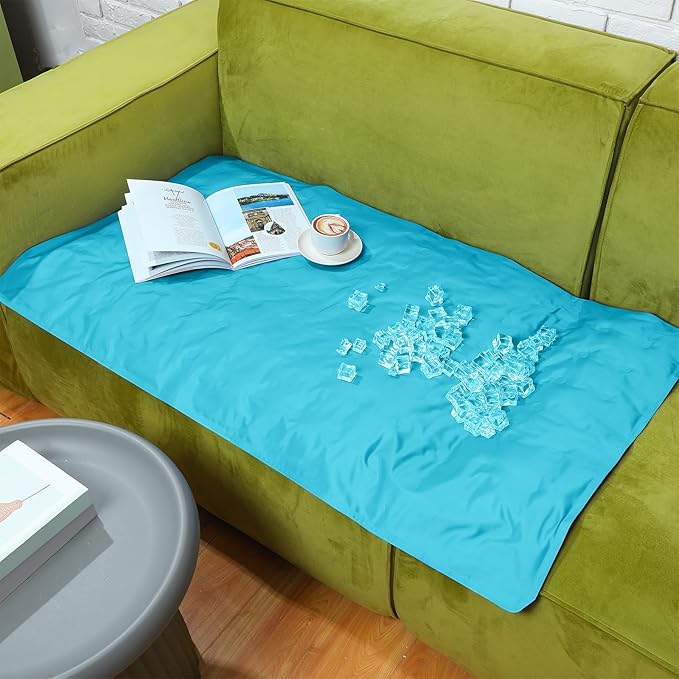 Cooling Pad Mat for Sleep Cooling Mattress Pad Gel for Bed, Relieve Pain, Summer Hot Flashes, Adult, Pets, No Water or Electricity Required(Light Blue,48 x 28 Inch)