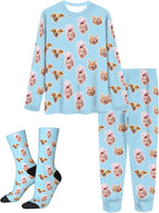 Artsadd Personalized Pajamas with Faces for Women Men Custom Christmas Pajamas Gifts for Family Couple, Funny Photo Pjs