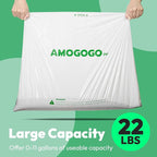 50 Pcs Waste Bags, Compatible with Litter Robot 4/5/3, Heavy Duty Cat Litter Trash Bags, Waterproof, White Replacement Litter Bags, 26.4" x 21.9"