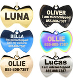 Engraved Dog Tags Personalized - Stainless Steel Engraved Dog Cat ID Tags Front & Back up to 8 Lines of Text Color Plating Gold, Rose Gold, Blue, Black, Nebula by PetANTastic