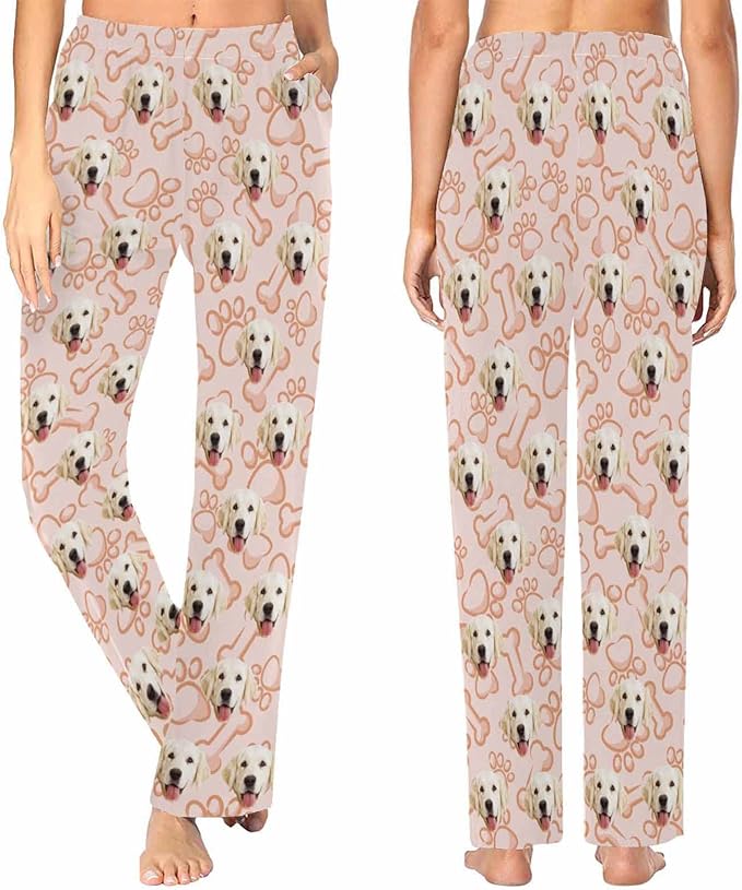 Custom Face Pajamas Pants Personalized Nightwear Bottoms for Women XS-XXL