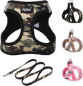 PUPTECK Dog Harness and Leash Set for Small Medium Dogs No Pull Step-in Soft Mesh Puppy Cat Vest Harnesses Reflective at Night, Camouflage, S