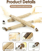 Tocirelo Kitten Chew Toys Teething - 6Pack Natural Silvervine Sticks for Cats, Matatabi Cat Feather Toy Chew Sticks, Cat Teeth Cleaning Treats for Indoor Bored Kitten