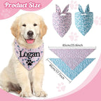 Personalized Dog Bandana Embroidered Name Custom Neckwear Dog Scarf Triangle Bibs Pet Accessories for Small Medium Large Dogs Cats Pets Birthday Gift