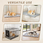 Reversible Dog Bed Mat 47"x29" for Medium Dogs - Supportive Double-Sided Crate Pad, All-Season Cooling & Warmth, Ultra Soft Machine Washable Pet Bed, Fits Most 48-Inch Kennels, Light Grey