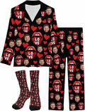 Artsadd Personalized Pajamas with Faces for Women Men Custom Christmas Pajamas Gifts for Family Couple, Funny Photo Pjs