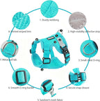 wanheart Cat Harness and Leash Set - Escape Proof Adjustable Breathable Vest for Cats, Soft Mesh Padded Harness with Reflective Strips - Easy Control for Kittens, Indoor & Outdoor Cats (Emerald, XL)