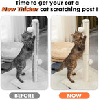 PowerKing Natural Sisal Replacement Scratching Post, 4 Pieces M8 Cat Scratch Post Refill Pole Parts for Refurbishment, White, Include Screws,15.74''+15.74''+7.87''+7.87''