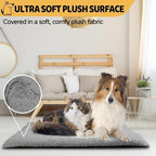 Dog Crate Pad 48 Inch, Washable Plush Kennel Mat for XXL Dogs, Anti-Slip Cushioned Pad for Wire and Metal Crates, Indoor, Travel and Training Use, Dark Grey
