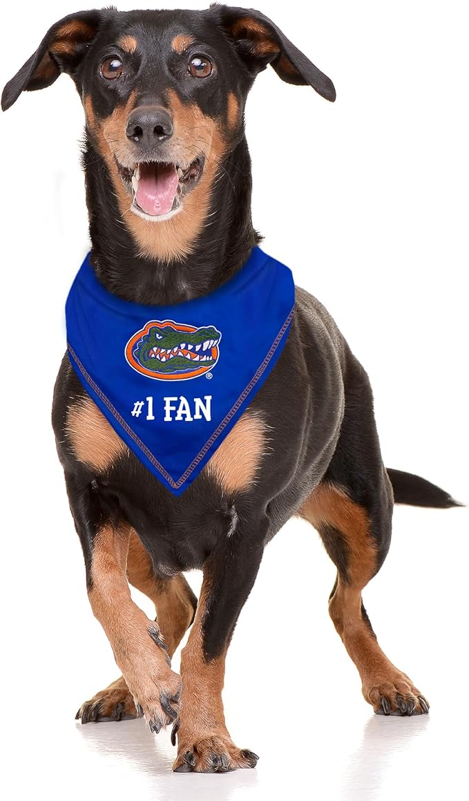 NCAA Florida Gators Personalized Tie Bandana for Dogs & Cats, Size Large/X-Large. Custom Dog Bandana Scarf Bib for Pet Cat Dog. The Ultimate Game-Day & Party Customizable Bandana