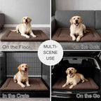 Dog Bed Mat - Dog Crate Pad - Reversible Mat for Pet Comfort - Soft Bed Crate Pads for All Seasons - Durable, Machine Washable Mat for Crates, Travel, and Home (Dark Brown, 35" L*23" W*1.5" Th)