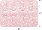 Dog Crate Mat (42" X 28"), Soft Dog Bed Mat with Cute Prints, Personalized Dog Crate Pad, Anti-Slip Bottom, Machine Washable Kennel Pad, Pink