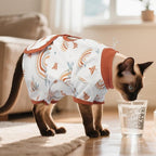 DENTRUN Cat Surgery Recovery Suit Female Male Soft Onesie, Kitten Surgical Collar Cone Alternative Shirt, Abdominal Wounds Anti-Licking Pajama for Small Pets Spay, Cat Body Suit Post Surgery