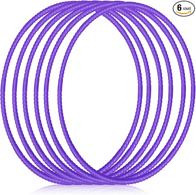 Shappy 6 Pcs Exercise Hoop Detachable Adjustable Plastic Toy Playground Toys Colored Hoop Circles for Teens Games Gymnastics Dog Agility Equipment Party Decor