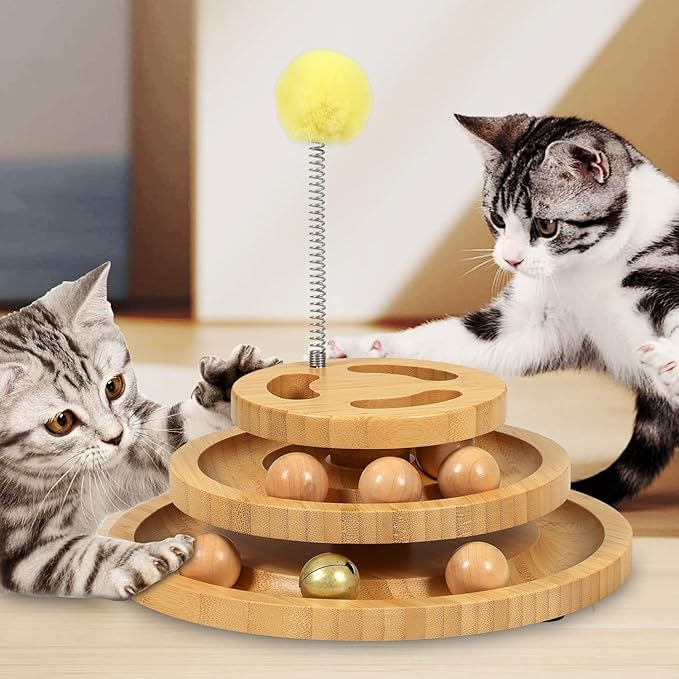 3-Pack Spring Pom Pom Replacement Toppers for Cat Track Toy