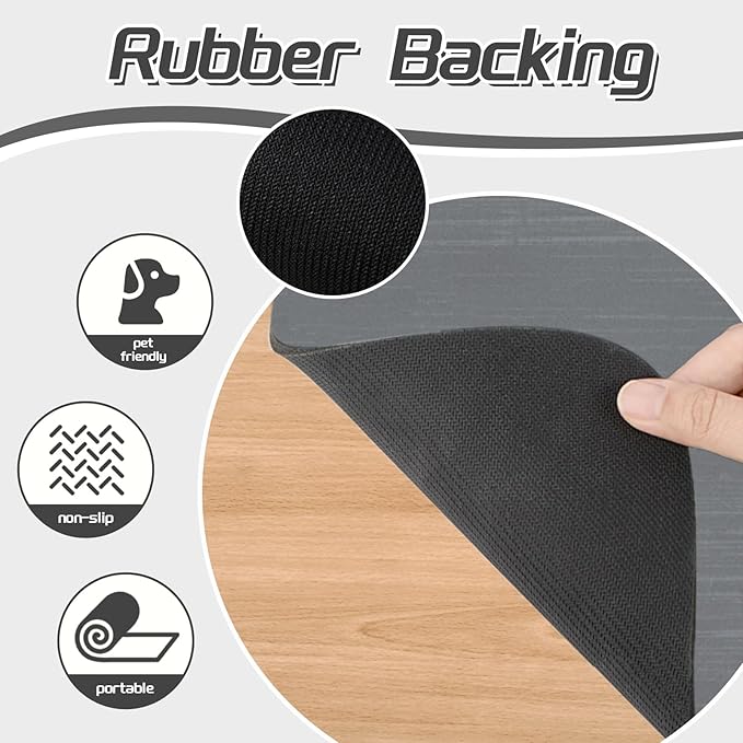 Le courant Cat & Dog Feeding Mat for Bowl-Pet Eating mat,Absorbent Non-Slip,Quick Dry Dog Water Bowl Dispenser Mat,Backing Pet Placemat for Messy Drinkers,Grey.Dog Paw-11.8x19.7 in