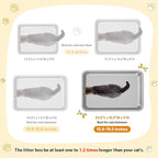 LIHONG Stainless Steel Cat Litter Box,Large Metal Litter Box for Small Cats Hamster Rabbits,No Smell,Non Stick,Easy to Clean(24" Lx16 Wx4 H,L)