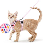 rabbitgoo Cat Harness and Leash for Walking, Escape Proof Soft Adjustable Vest Harnesses for Cats, Easy Control Breathable Reflective Strips Jacket, Purrty Pink, S
