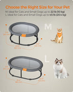 Feandrea Pet Bed, Cat Hammock, Elevated Cat Bed for Multiple Cats, with Removable Washable Mesh, for Pets up to 20 lb, Oval, Gray UPCB001G01