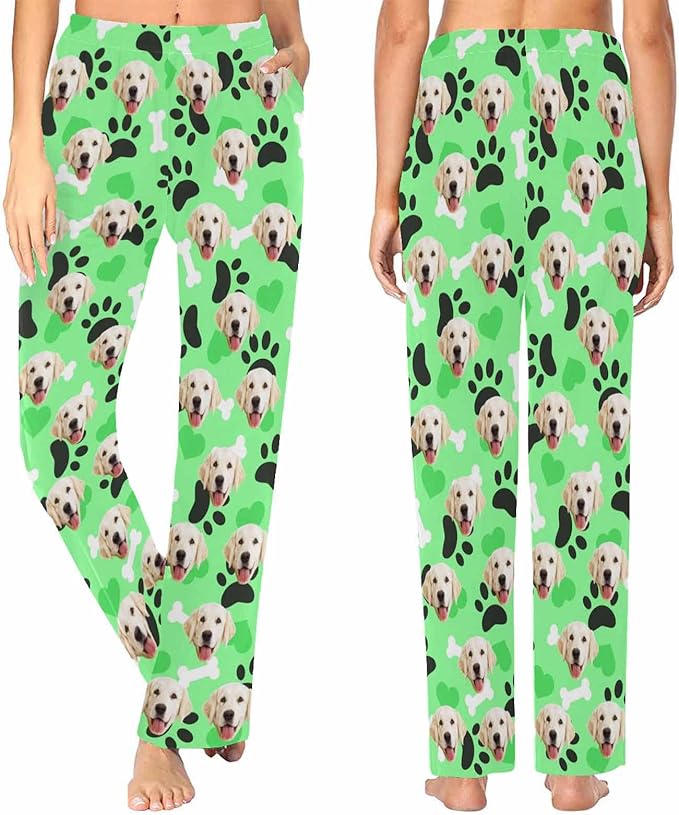 Custom Face Pajamas Pants Personalized Nightwear Bottoms for Women XS-XXL