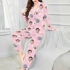 Artsadd Custom Pajamas for Women Men Family, Personalized Face Pjs Pajama Pants, Funny Pet Photo Loungewear Sleepwear Jammies