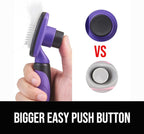 Self Cleaning Slicker Brush for Dogs& Cats, Skin Friendly Grooming Brush for Shedding Long&Short Haired Dogs& Cats, Deshedding Pet Supplies Accessories, Purple