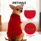 EXPAWLORER Soft Cat Sweater - Sweaters for Cats Only Warm Kitten Clothes, Fall and Winter Pet Coat Pullover Design, Fleece Sweatshirt Clothing Also for Puppy Small Dogs, Bright Red L