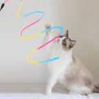 Cat Wand Rainbow Toy, 3pcs Rainbow Ribbon Cat Wand for Kittens Training Rainbow Ribbon Cat Interactive Catcher Wand Stick Toy for Kitten Cat Indoor Exerciser Playing(30cm)