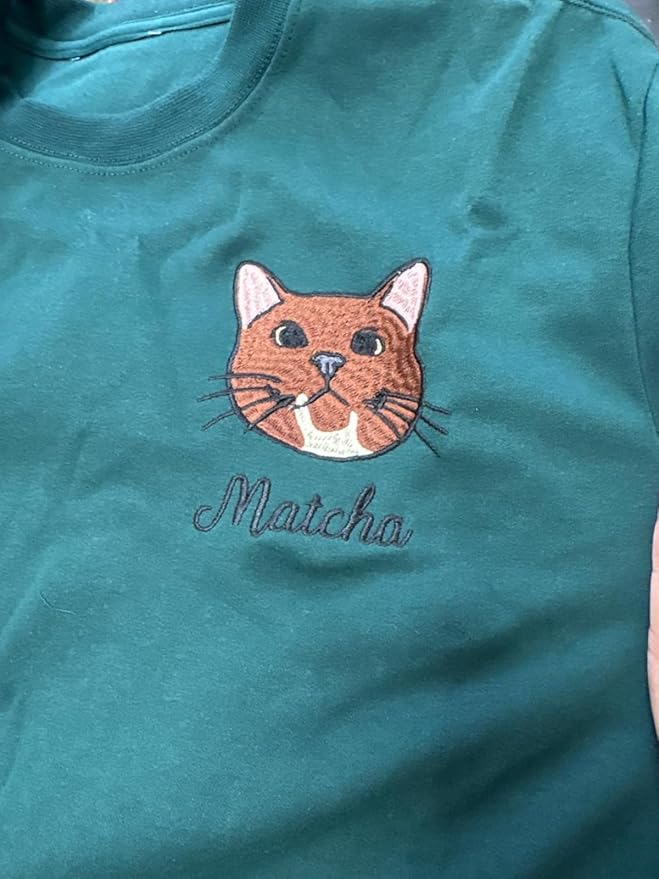 Custom Pet from Your Photo Embroidered Shirt,Personalized Dog Shirt,Custom Pet Portrait Gift,Embroidered Cat T Shirt,Custom Gifts,Personalized Shirts for Men Women Multi