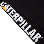 Caterpillar Trademark Banner Long Sleeve Tee Shirts for Men with Center Back Neck Wire Management Loop and Cat Workwear Logo