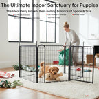 Puppy Playpen Indoor/Outdoor,24'' Portable Dog Playpen with Easy-Carry Straps,6 Panels Dog Pen Play Pen for Small Dogs,Rustproof Pet Playpen for Camping RV Yard(with One Door)