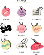 Personalized Pet ID Name Tag Charm – Custom Engraved Contact Information – Acrylic Collar Pendant w/Stainless Steel Ring for Harnesses – Lightweight for Dogs Cats (Wavy, Pastel Yellow)