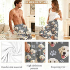 Custom Couple Pajama Pants Sock with Funny Face, Personalized PJ Anniversary Birthday Women Men Pants