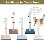 Dimaka 34" Height Tall Cat Scratching Post, Claw Scratcher with Sisal Rope and Covered with Soft Smooth Plush, Vertical Scratch [Full Strectch] for All Cats (Dark Brown, 34 inches for Large Cats)