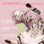 rabbitgoo Cat Harness and Leash for Walking, Escape Proof Soft Adjustable Vest Harnesses for Cats, Easy Control Breathable Reflective Strips Jacket, Pink&Light Green, S