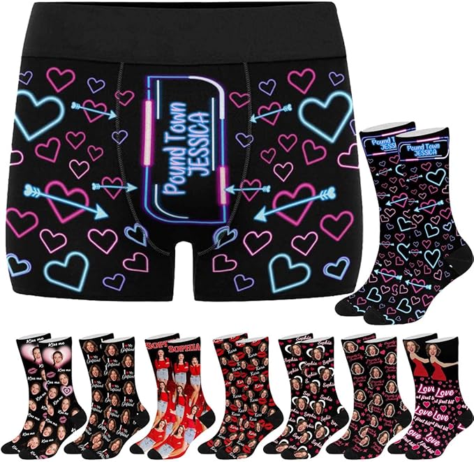 M YESCUSTOM Custom Faces Funny Short Briefs Gift for Husband Underwear