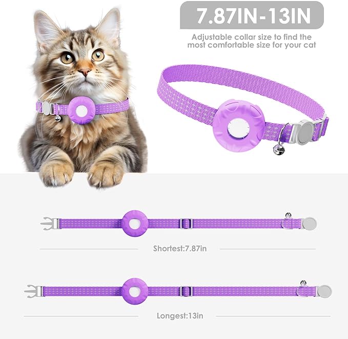 Cat Tracker, MINI Pet Tracker for Cats, No Monthly Fee, Waterproof Cat GPS Tracker, Compatible with Apple Find My App(Only iOS), Real-Time Tracking, Precise Positioning, Smart Alerts