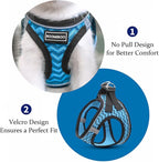 Dog Harness with Leash Set, No Pull Adjustable Reflective Step-in Puppy Pet Vest Harnesses for Small Medium Large Dogs and Cats,Navy Blue XXS