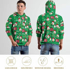 Artsadd Custom Face Unisex athletic Pockets Sweatshirt Loose Hoodie Custom Christmas Long Sleeve Sweatshirt Hooded Pullover