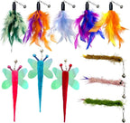 AcceLeah Cat Worm Toy Refills - Assorted Teaser Wand Toys with Bell (11 Pcs)