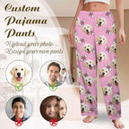 Custom Couple Pajama Pants Sock with Funny Face, Personalized PJ Anniversary Birthday Women Men Pants