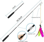 ZPH Cat Toys Interactive for Indoor Cats,2PCS Retractable Cat Wand,9PCS Teaser Toys&1PCS Eyeglasses Toy,Interactive Feather Toy for Teaser Play and Chase Exercise with Kitten