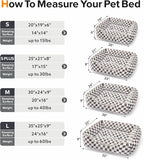 JOEJOY Dog Bed for Medium Small Dogs - Rectangle Orthopedic Dog Sofa Bed, Cute Modern Puppy Bed with Jacquard Shaggy Plush & Anti Slip Bottom, 25x21x8inches, Cofffee