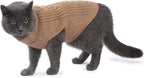Stretchy Cat Sweater - 17 Colors & 6 Sizes | Snug Winter-Ready Knit for Boy/Girl Cats & Kittens(Khaki, Medium)
