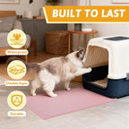 Pieviev Cat Litter Mat Double Layer Waterproof Urine Proof Trapping Mat 1 Pack (Pink, 24x15 Inch (Pack of 1))