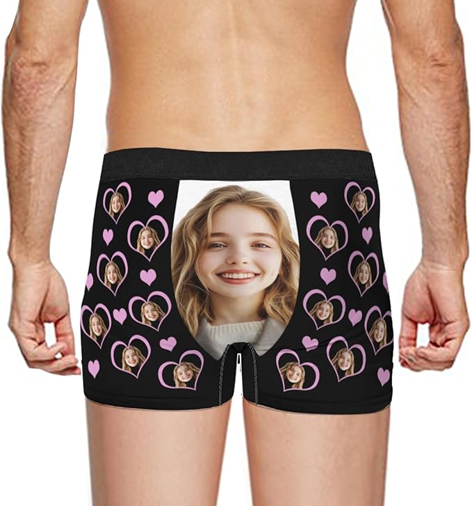 Personalized Underwear for Men with Face Custom Face Boxers Customized Boxer Briefs Funny Gifts for Him Husband Boyfriend