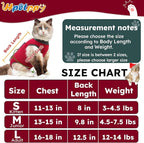 Cat Recovery Suit, Breathable Cat Surgery Recovery Suit Female, Kitten Onesie for After Surgery Spay Surgical Abdominal Wound Skin Diseases Cone of Shame Alternative (Red,S)