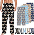 Custom Couple Pajama Pants Sock with Funny Face, Personalized PJ Anniversary Birthday Women Men Pants